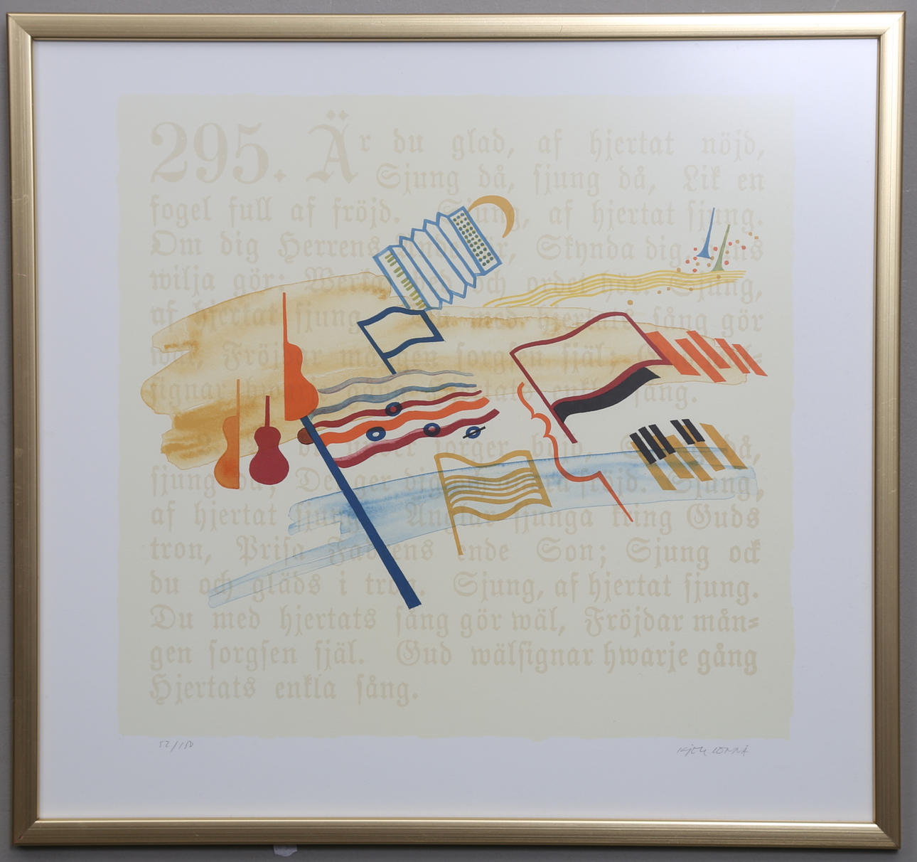 KJELL LÖNNÅ. Färglitografi. Signerad samt numrerad.