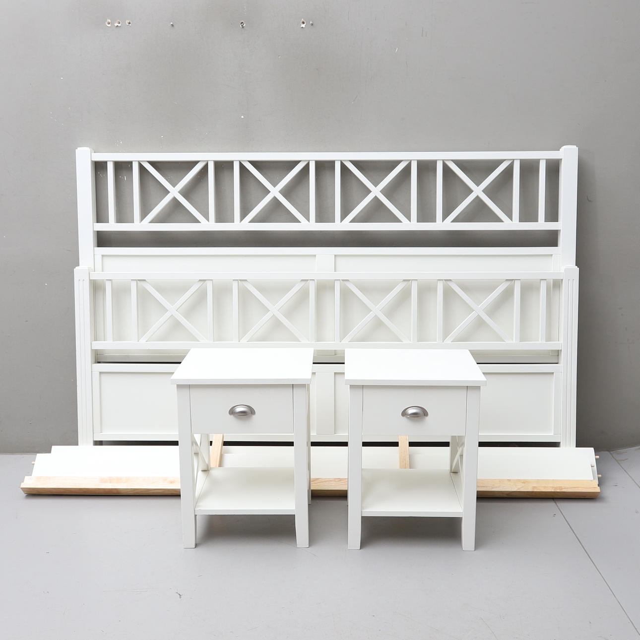 A 'Wilma' bed frame and table, Mio Möbler, 2000's.