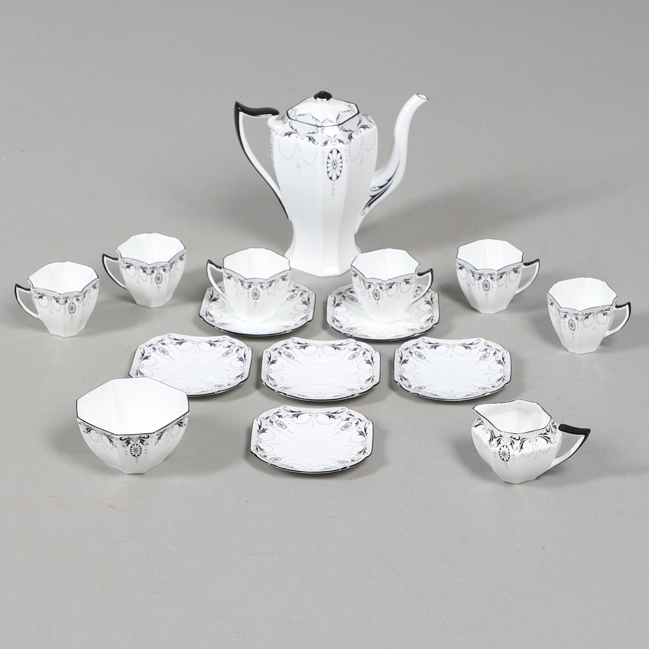 SHELLEY ART DECO COFFEE SET.