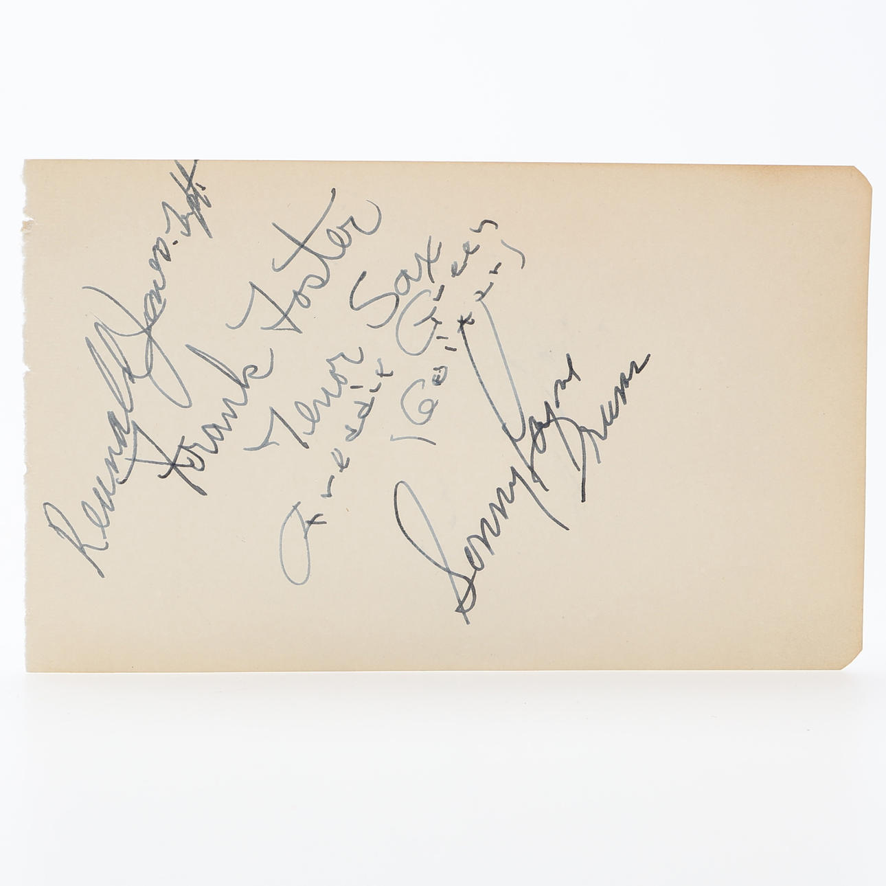 AUTOGRAPH. Count Basie Orchestra. 11 members including Basie.