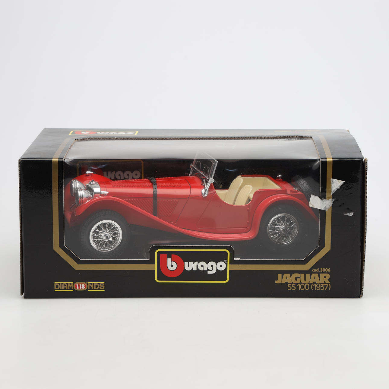 JAGUAR: A Bburago 1:18 scale 1937 JAGUAR SS 100 (3006) constructed kit model