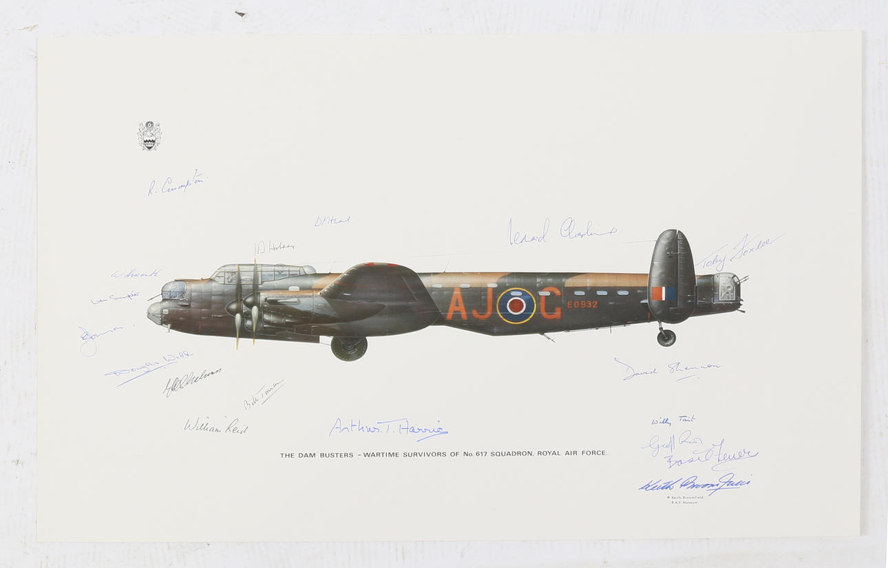KEITH BLOOMFIELD "THE DAM BUSTERS" SIGNED PRINT.