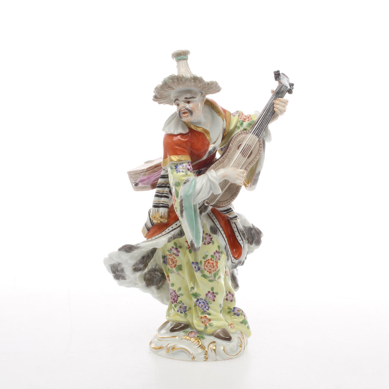 FIGURIN, porslin, musikant, Meissen, 1900-tal.