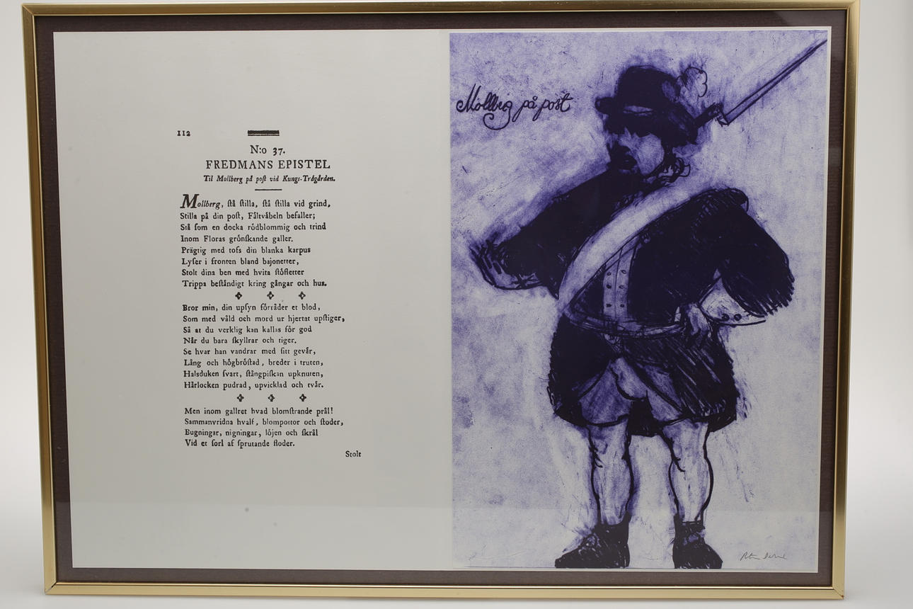 PETER DAHL. Signerad färglitografi ur mappen "Bellmans epistlar".