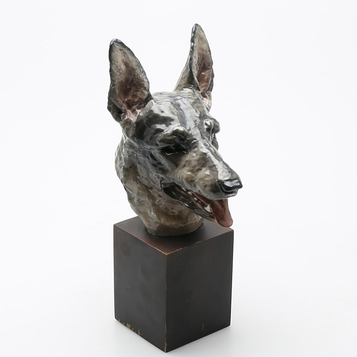 FIGUR i porslin, byst av schäferhund. Rosenthal Selb.