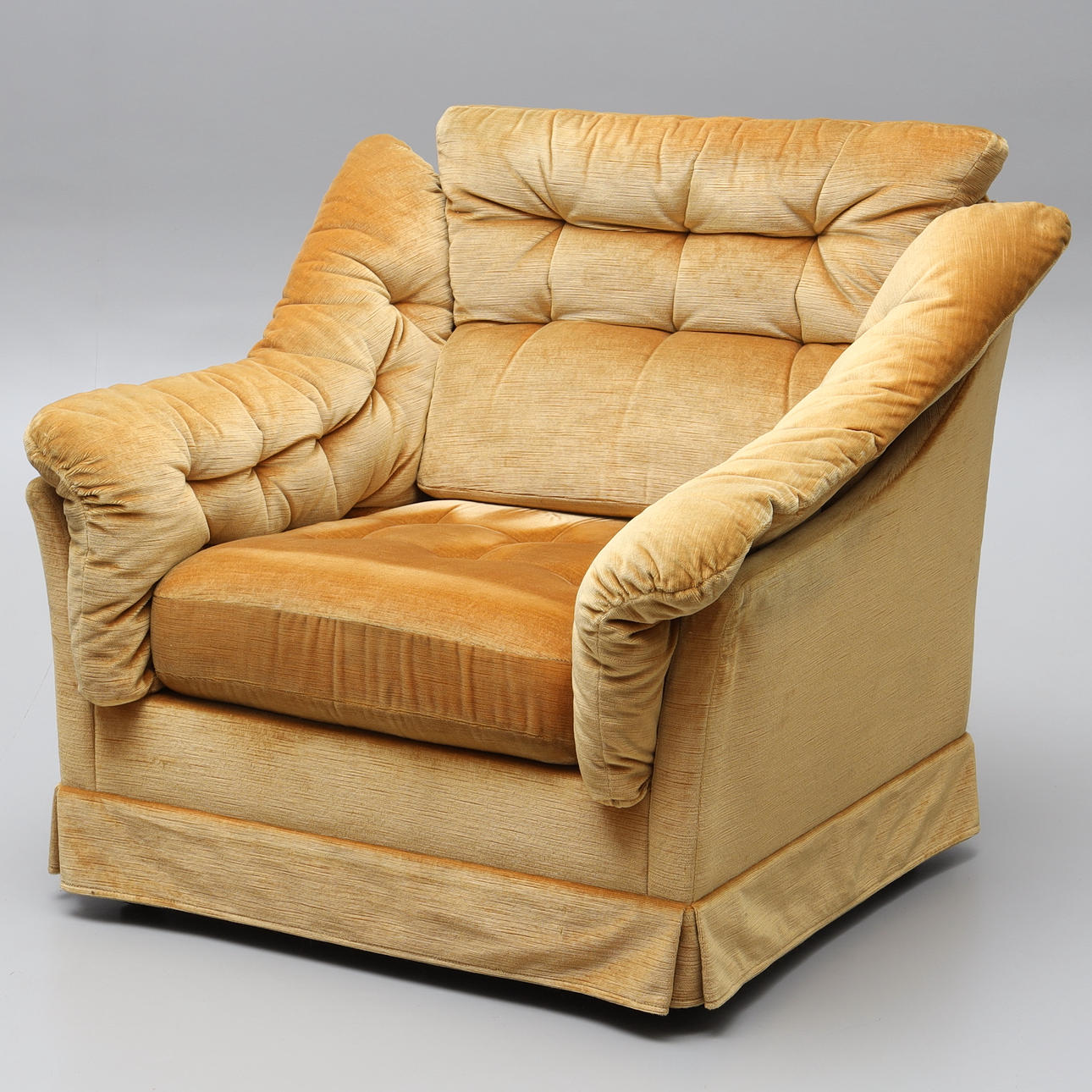 FÅTÖLJ, plysch, Dux, 1970/80-tal.