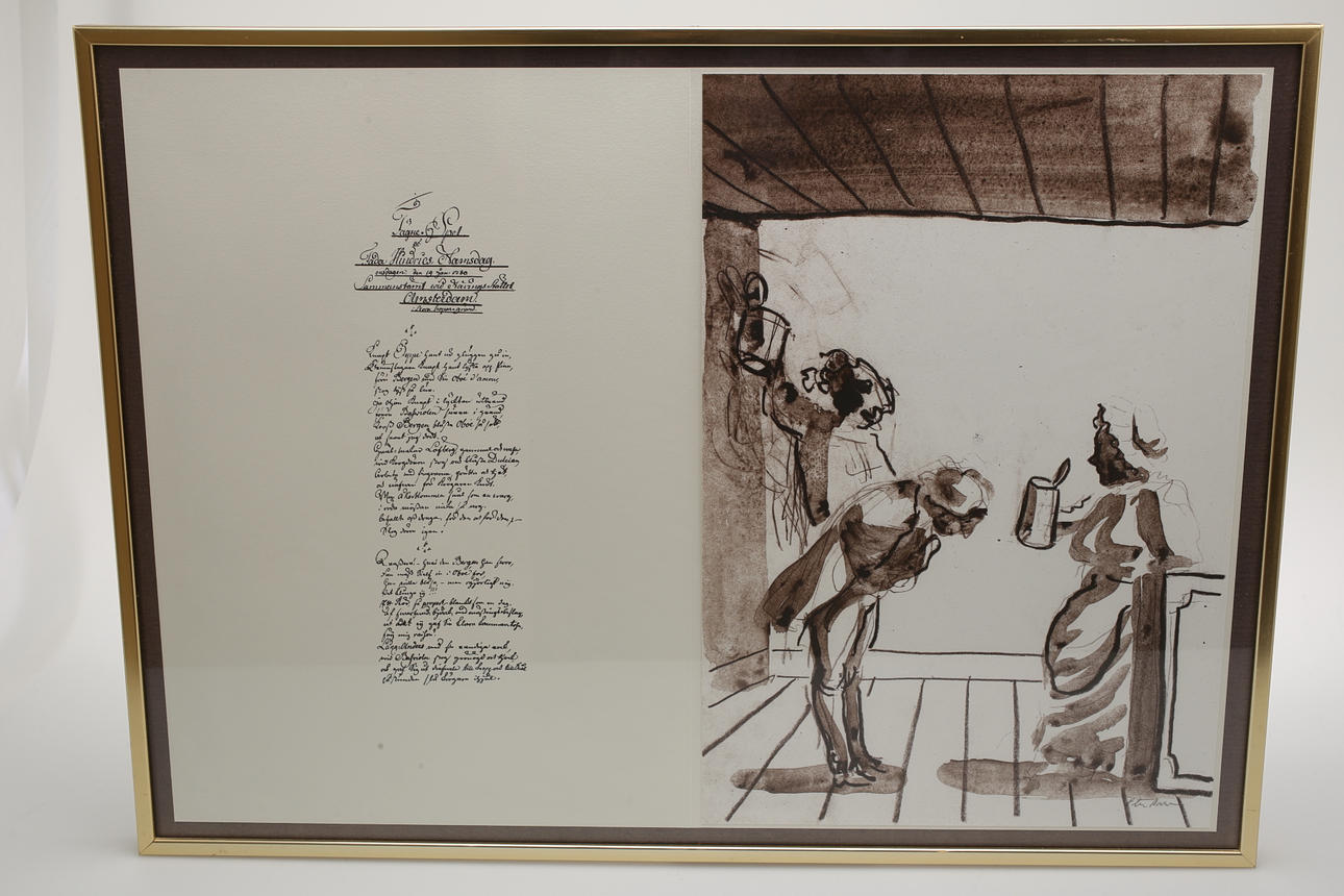 PETER DAHL. Signerad färglitografi ur mappen "Bellmans epistlar".