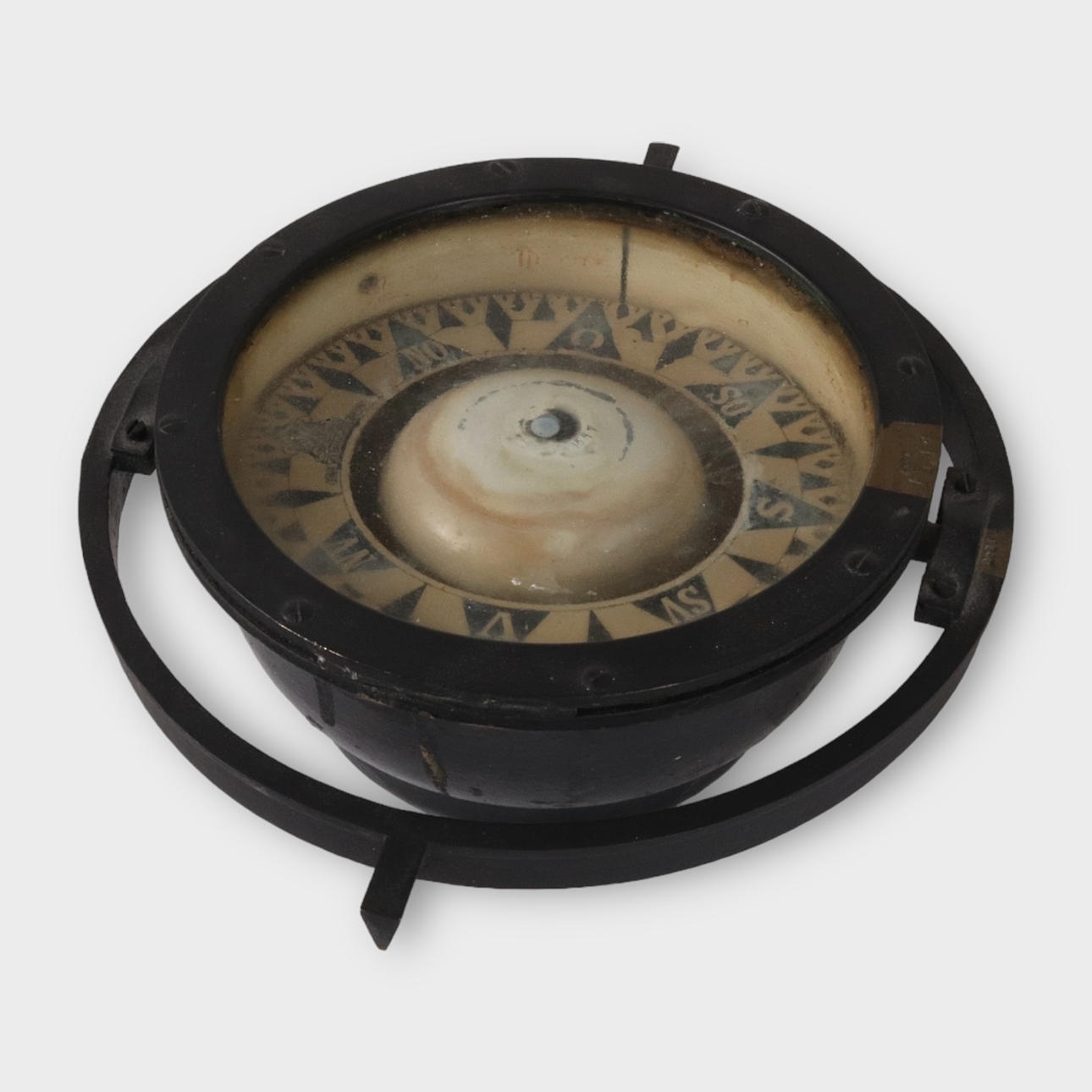 A Danish metal compass, 19th century.