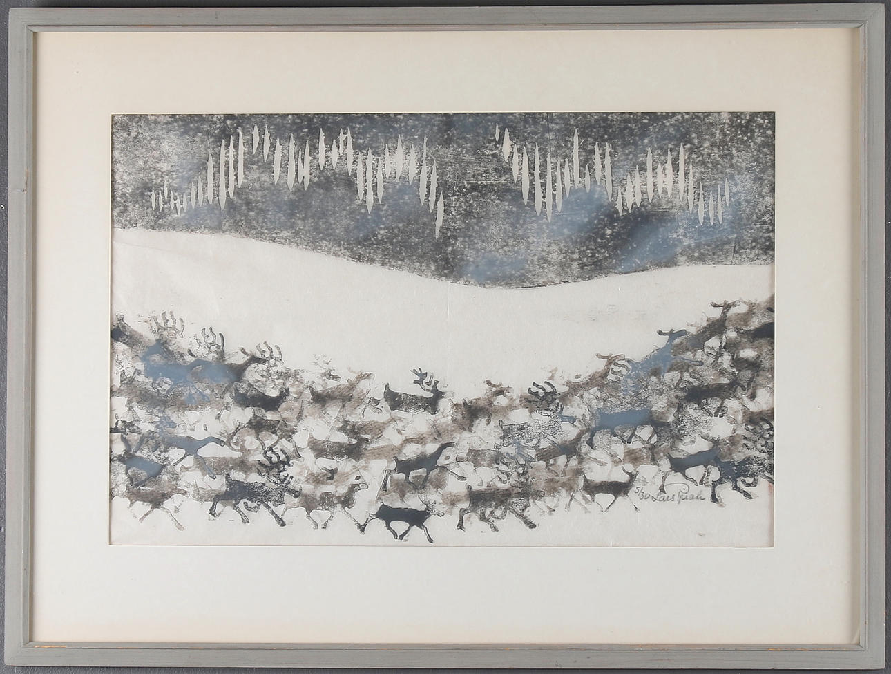 LARS PIRAK. Träsnitt på rispapper, signerad och numrerad 5/30.