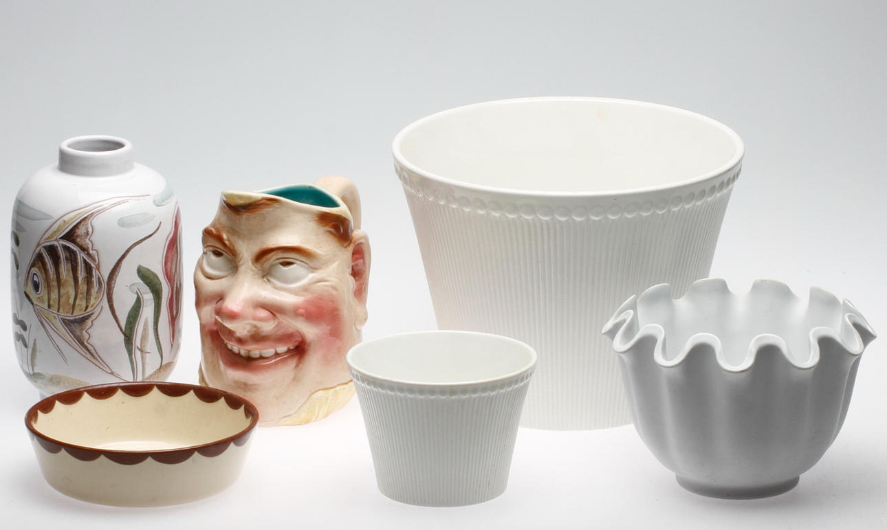 KERAMIK, 6 delar, bland annat Gustavsberg, Rörstrand.