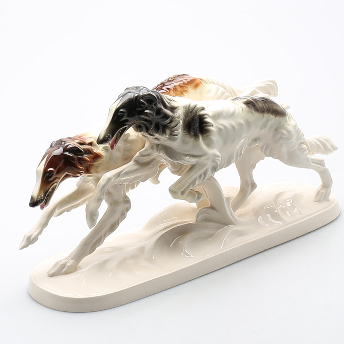 FIGURGRUPP, flintgods. Hertwig Katzhütte, Tyskland 1900-talets mitt.