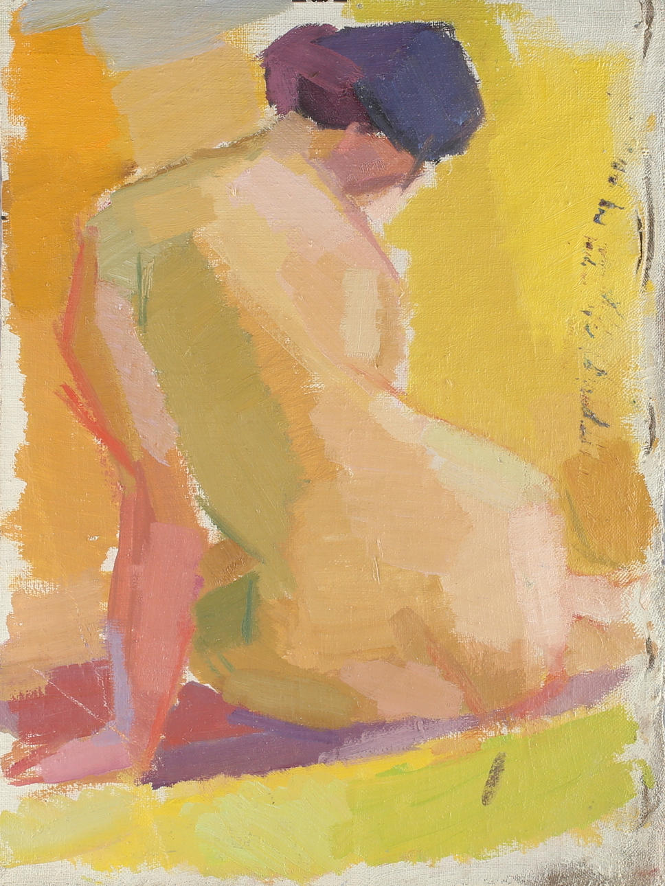 NALLE WERNER. TILLSKRIVEN. Nakenstudie, olja på duk, osignerad.