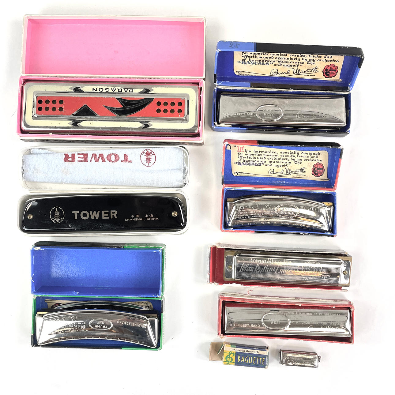 PARTY HARMONICA, 8 pcs, mostly The Borrah Minevitch.