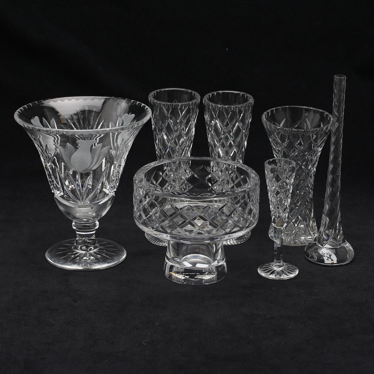 VASER, 7 st, glas, bl.a Johansfors, Mats Jonasson Målerås.