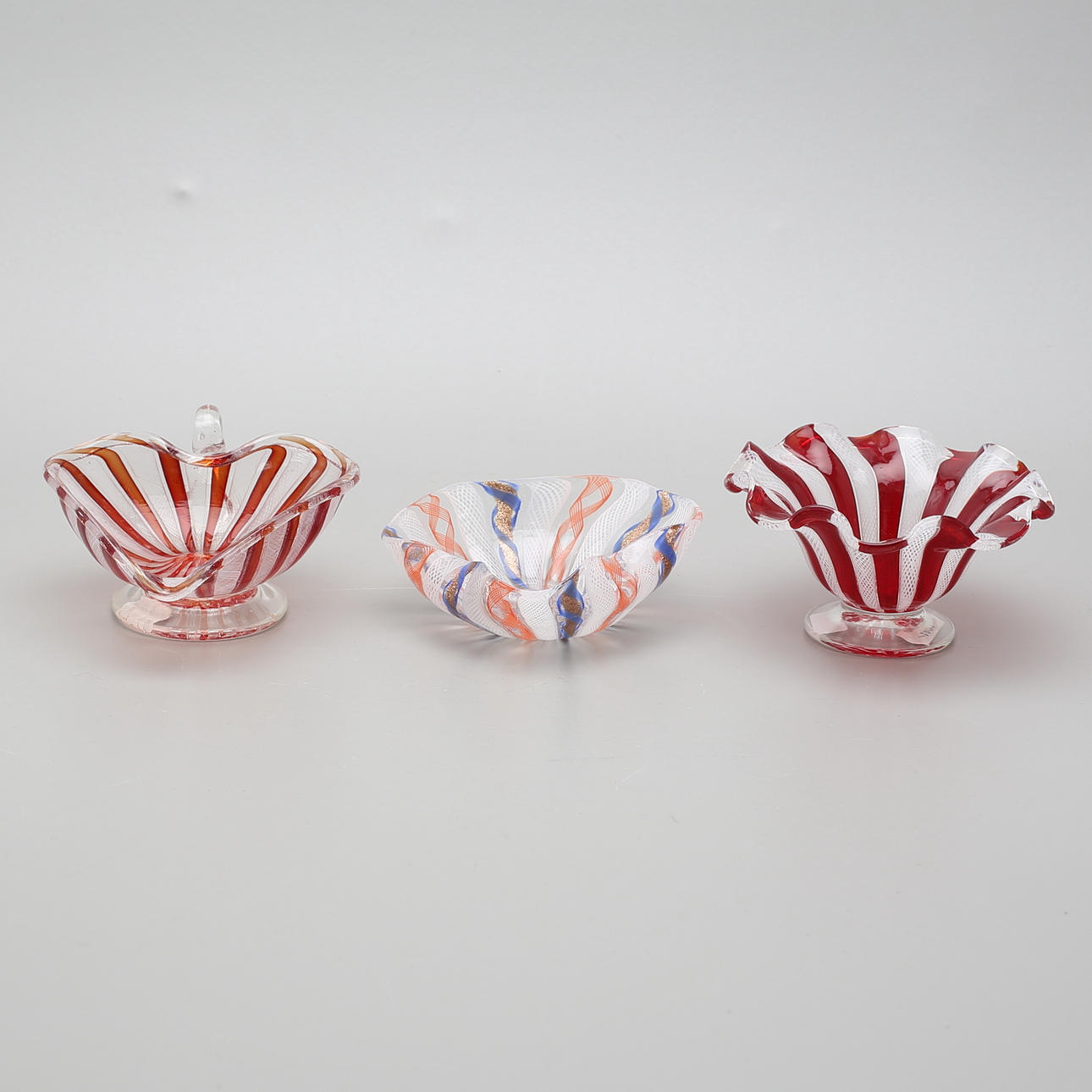 SKÅLAR, 3 delar, glas, MURANO, Italien.