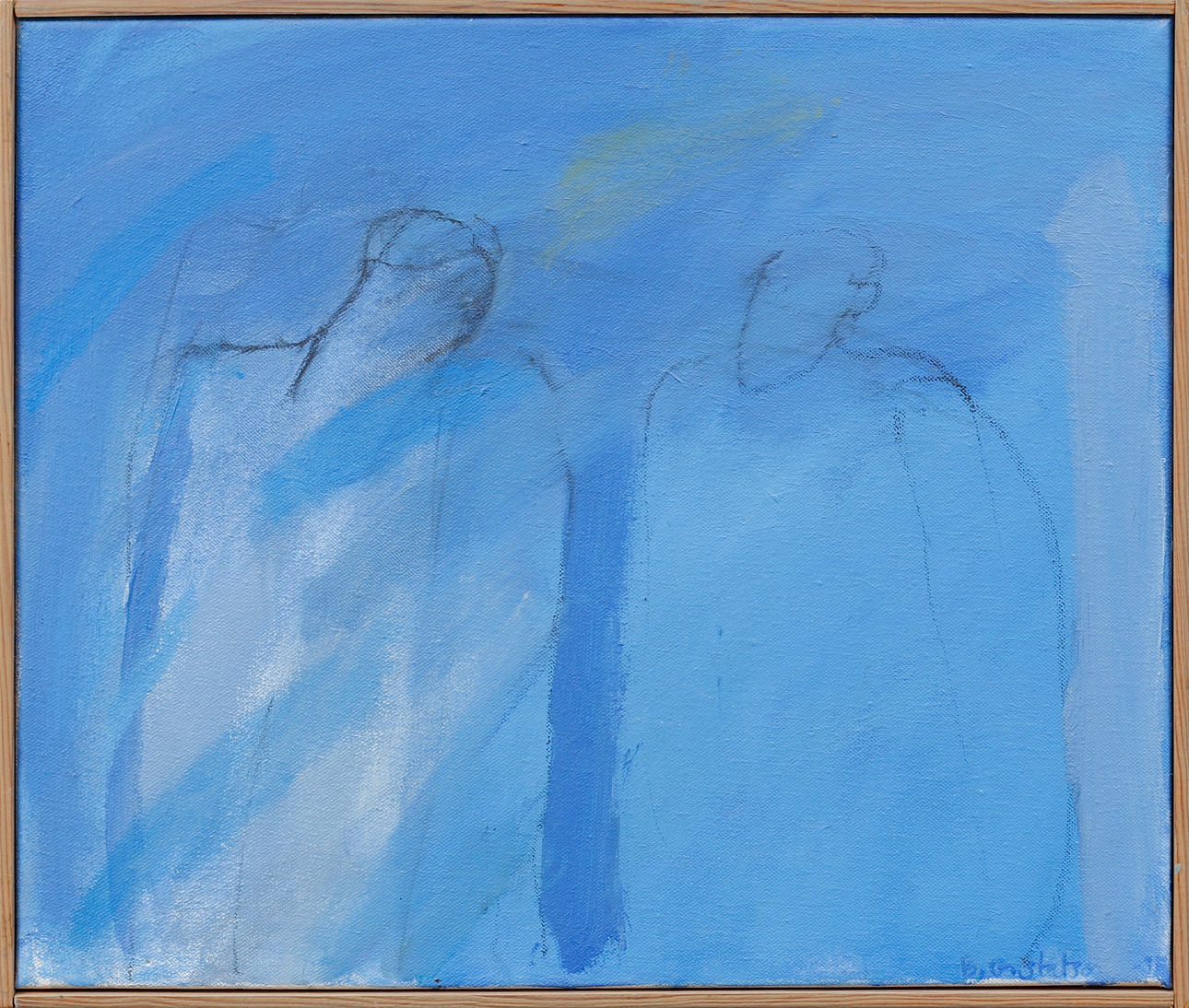 BARBRO GUSTAFSSON. “The Conversation”. Oil on canvas, signed and indistinctly dated.