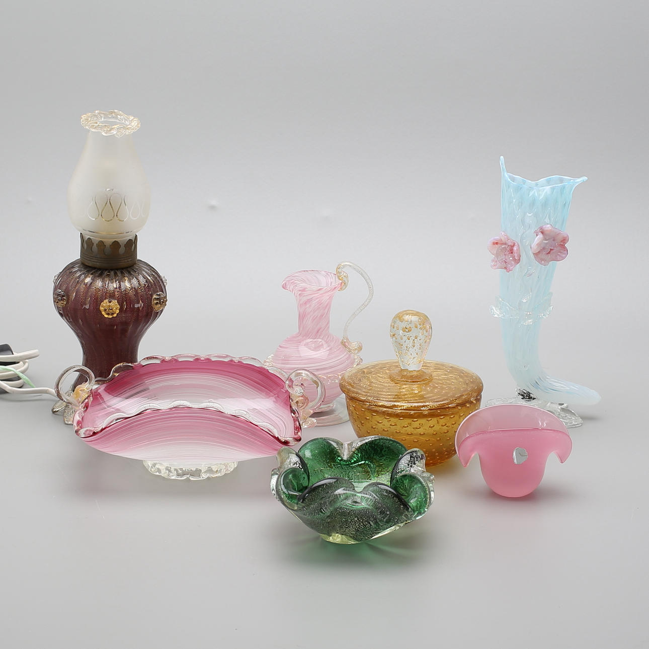 GLAS, 7 delar, MURANO, Italien.