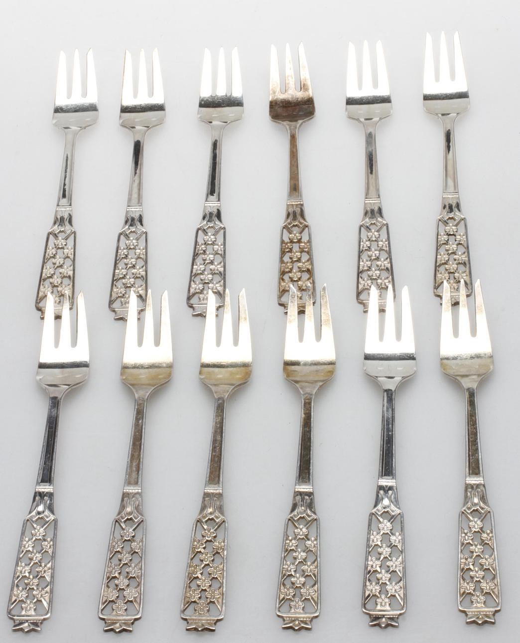 BAKELSEGAFFLAR, 12 st, silver, "Prinsess", Ceson, Göteborg, vikt ca. 208,7 gram.