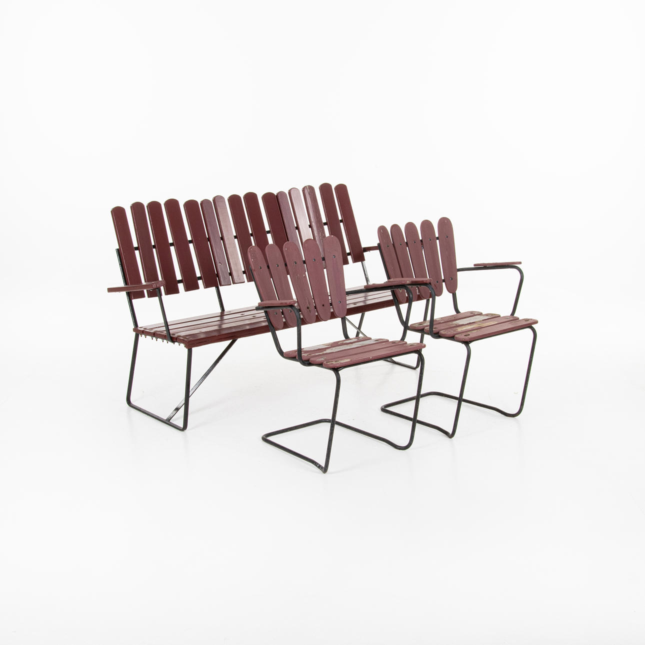 HAVEMØBLER, 3 stk., Sverige 1940/50's.