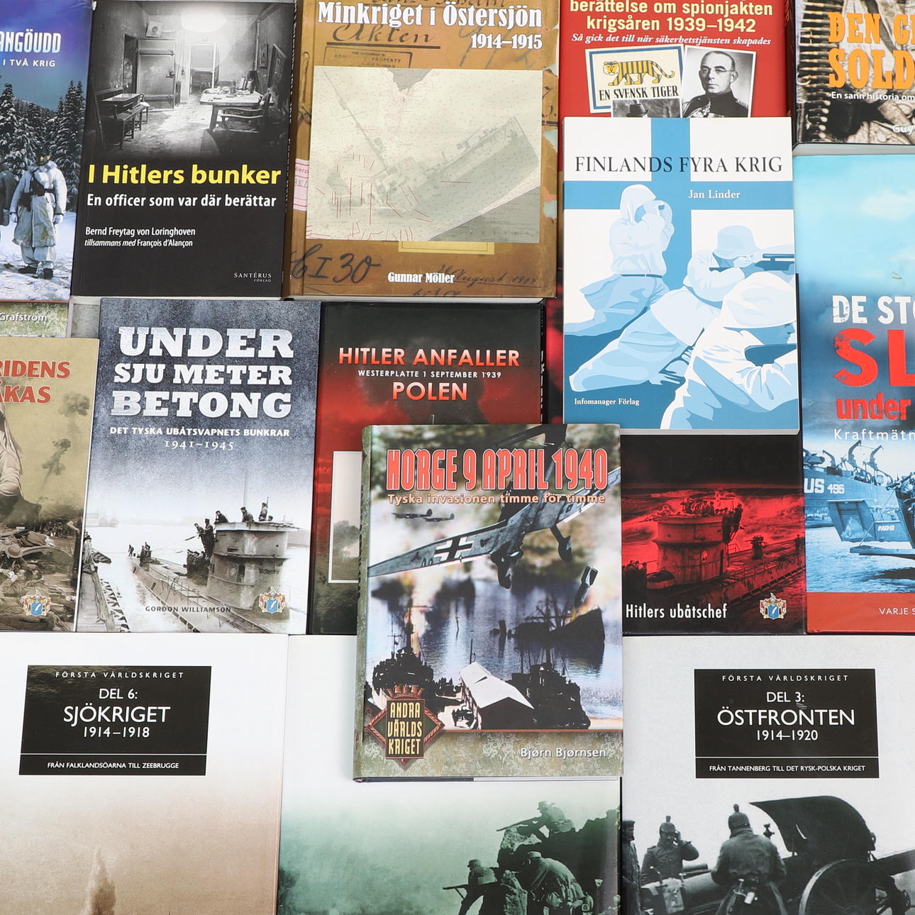 47 Bücher über die Weltkriege.