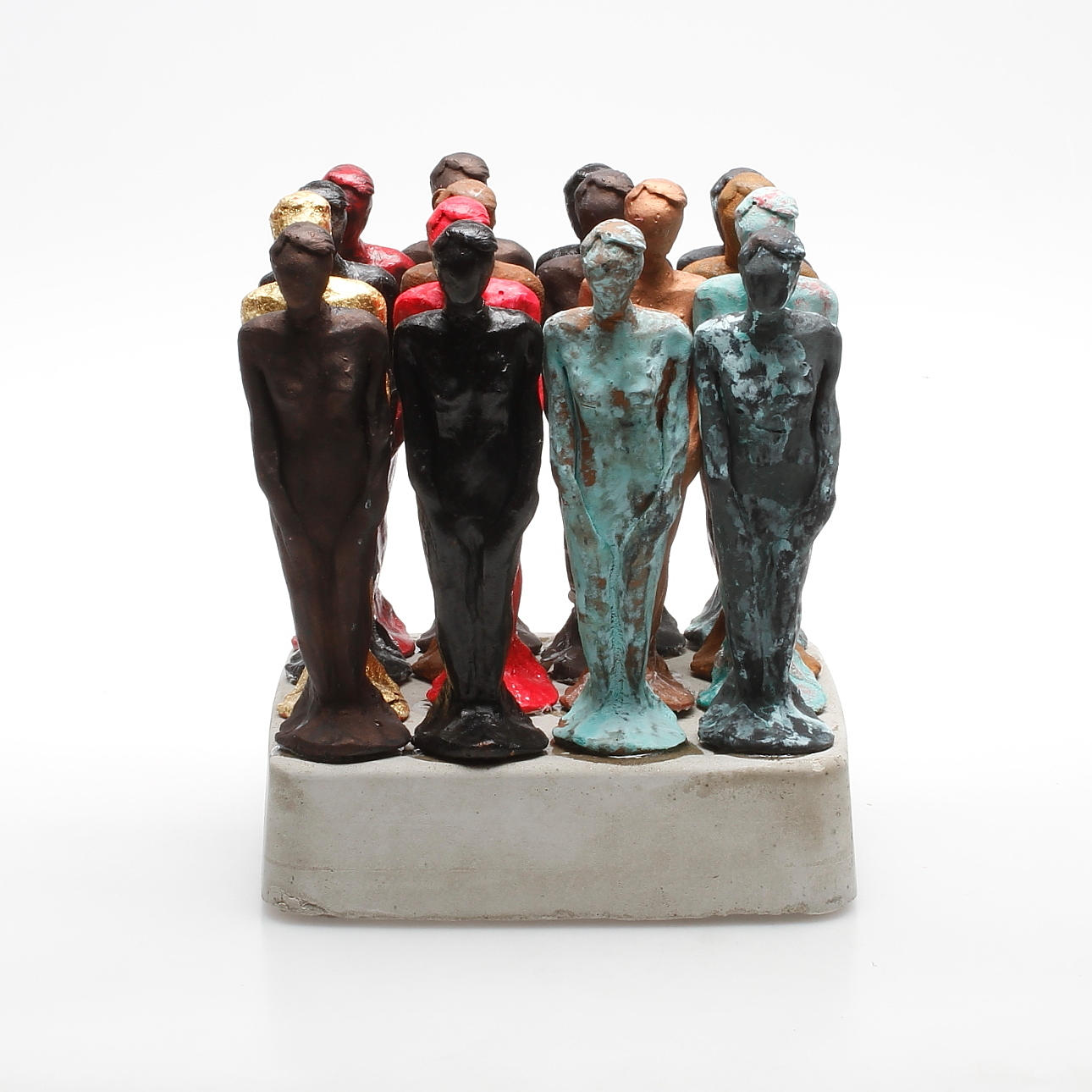 JONAS KÄLLMAN. Skulptur, "women" patinerad gips med betongsockel, 2000-tal.