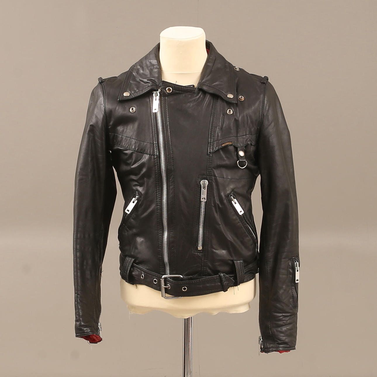 LEATHER JACKET, black leather, Petroff, Paris, 1970s.