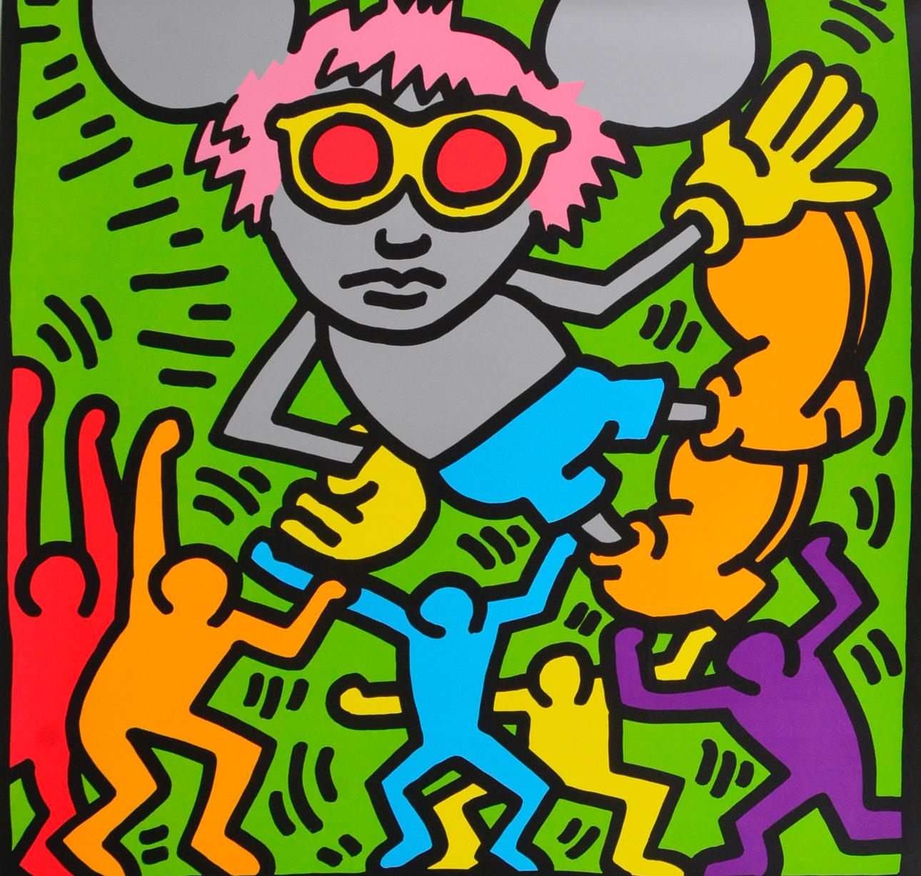 KEITH HARING. EFTER. Screenprint, "Andy Mouse".