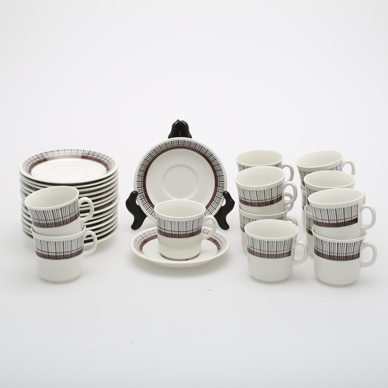 KAFFEKOPPAR med FAT, 30 delar, "Sparta" Helmer Ringström, Upsala-Ekeby.