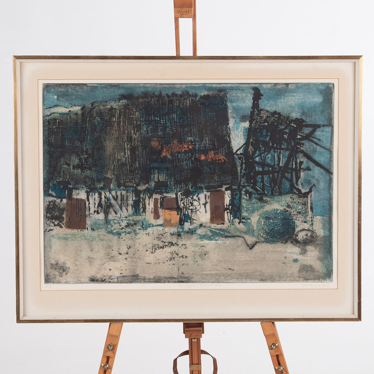 JOSEF SCHIBLI. Etching “Farmhouse in Normandy”.