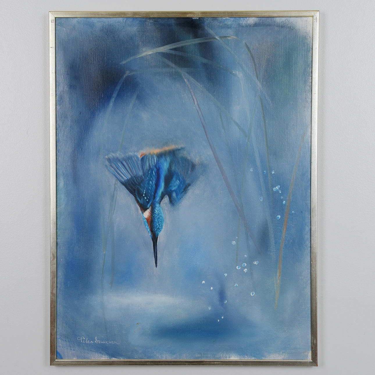 OIDENTIFIERAD KONSTNÄR. Eisvogel, Öl auf Leinwand, signiert.