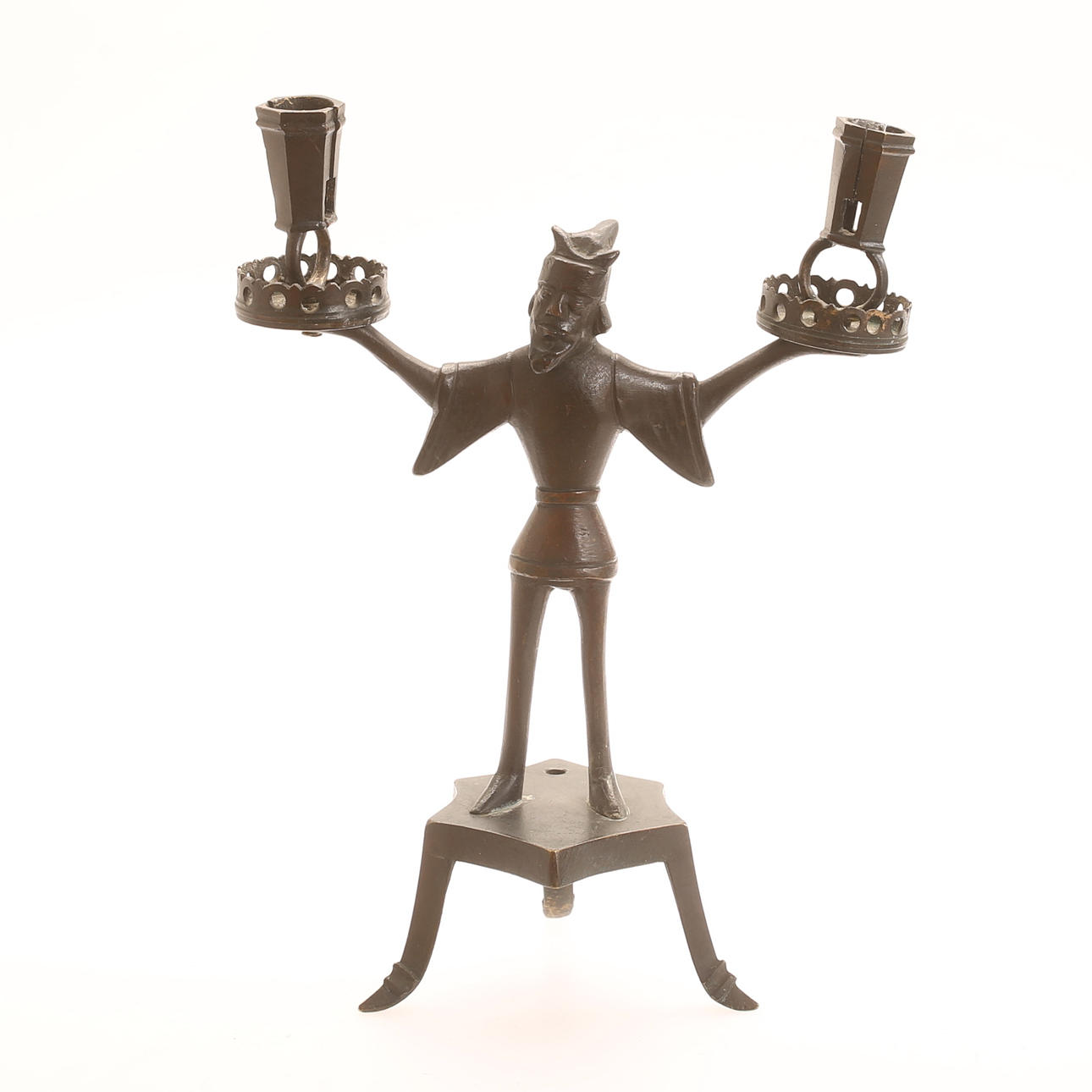 A bronze candelabra, 19th century.