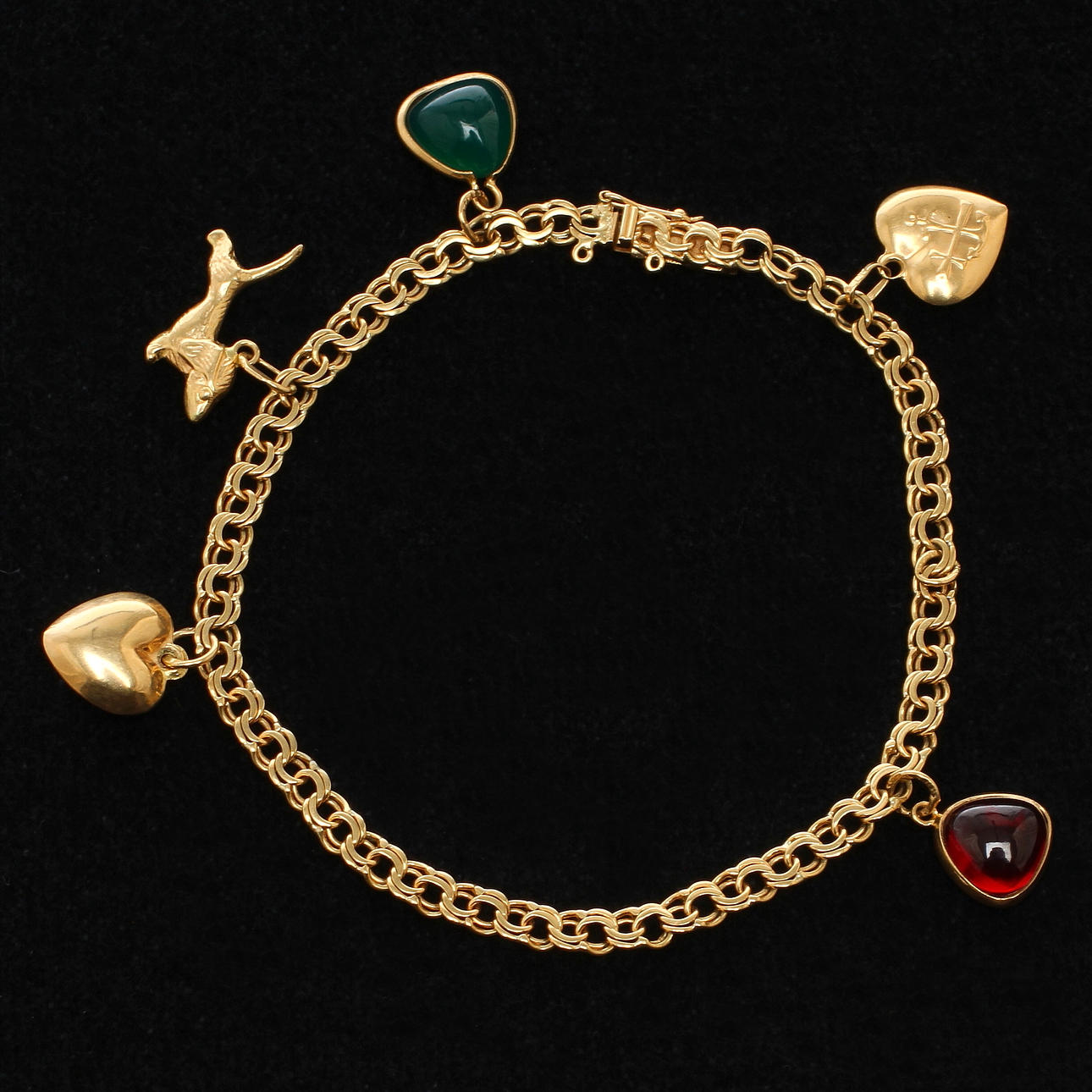 ARMBAND, 18k guld med berlocker, Svedbom Vetlanda, 1900/2000-tal.