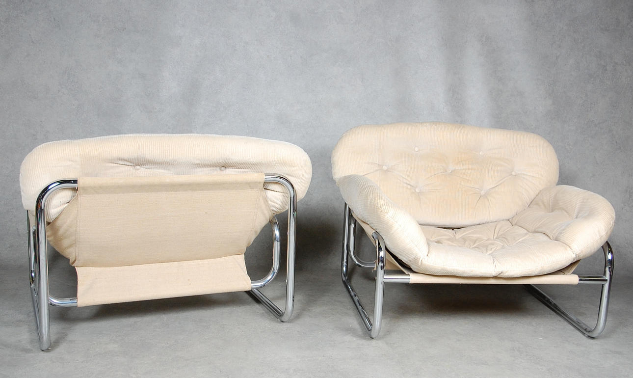 FÅTÖLJER, 1 par, 1970-tal.