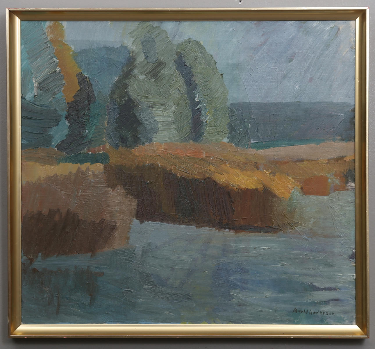 BERTIL ANDERSSON. "Norrbysjö". Olja på duk, signerad.