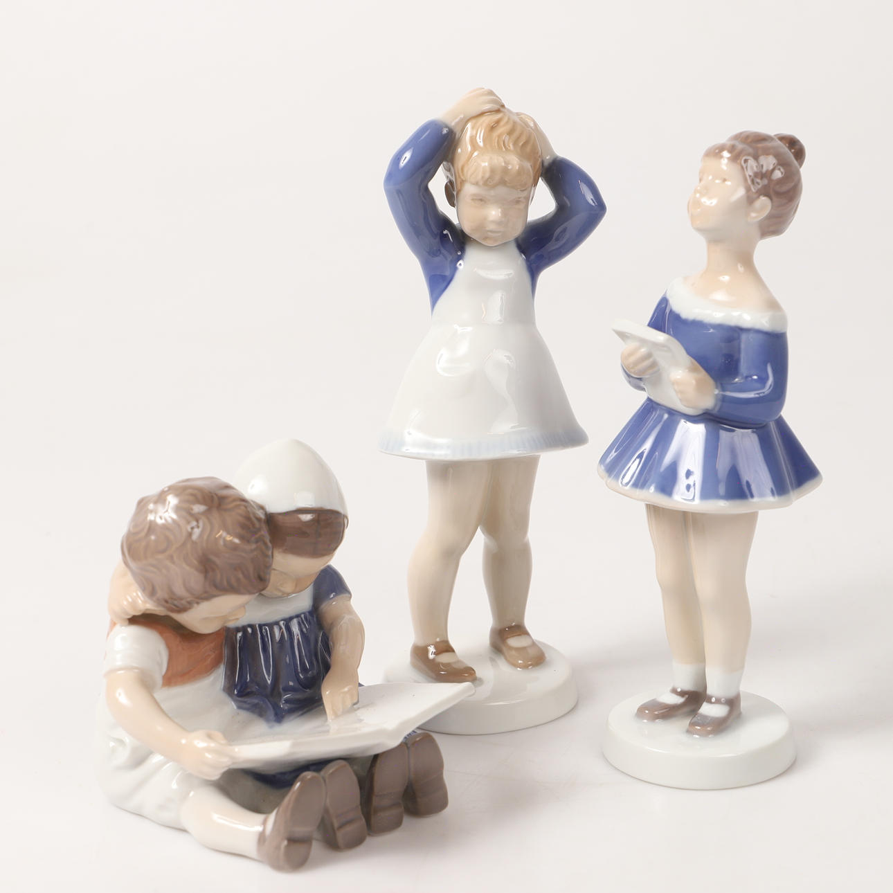 FIGURINER, 3 stycken, porslin, Bing & Gröndahl, Danmark.