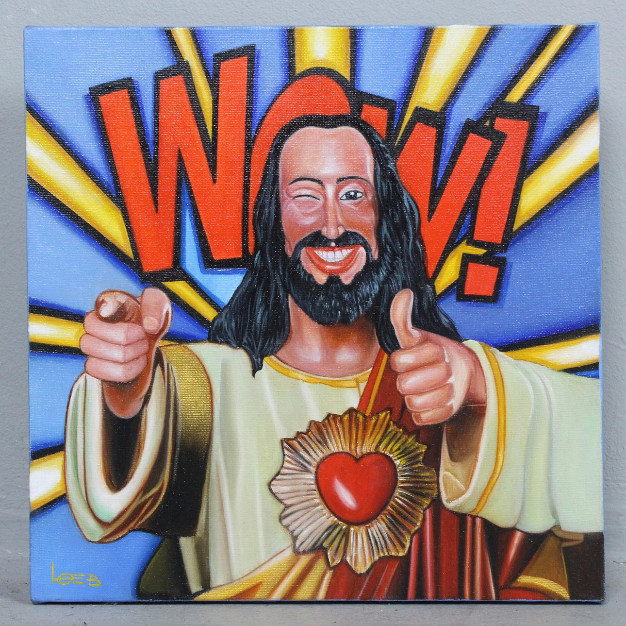 MICHAEL LOEB. (bk). 'So Wow - Force of Faith', 2023, oil on canvas, signed.