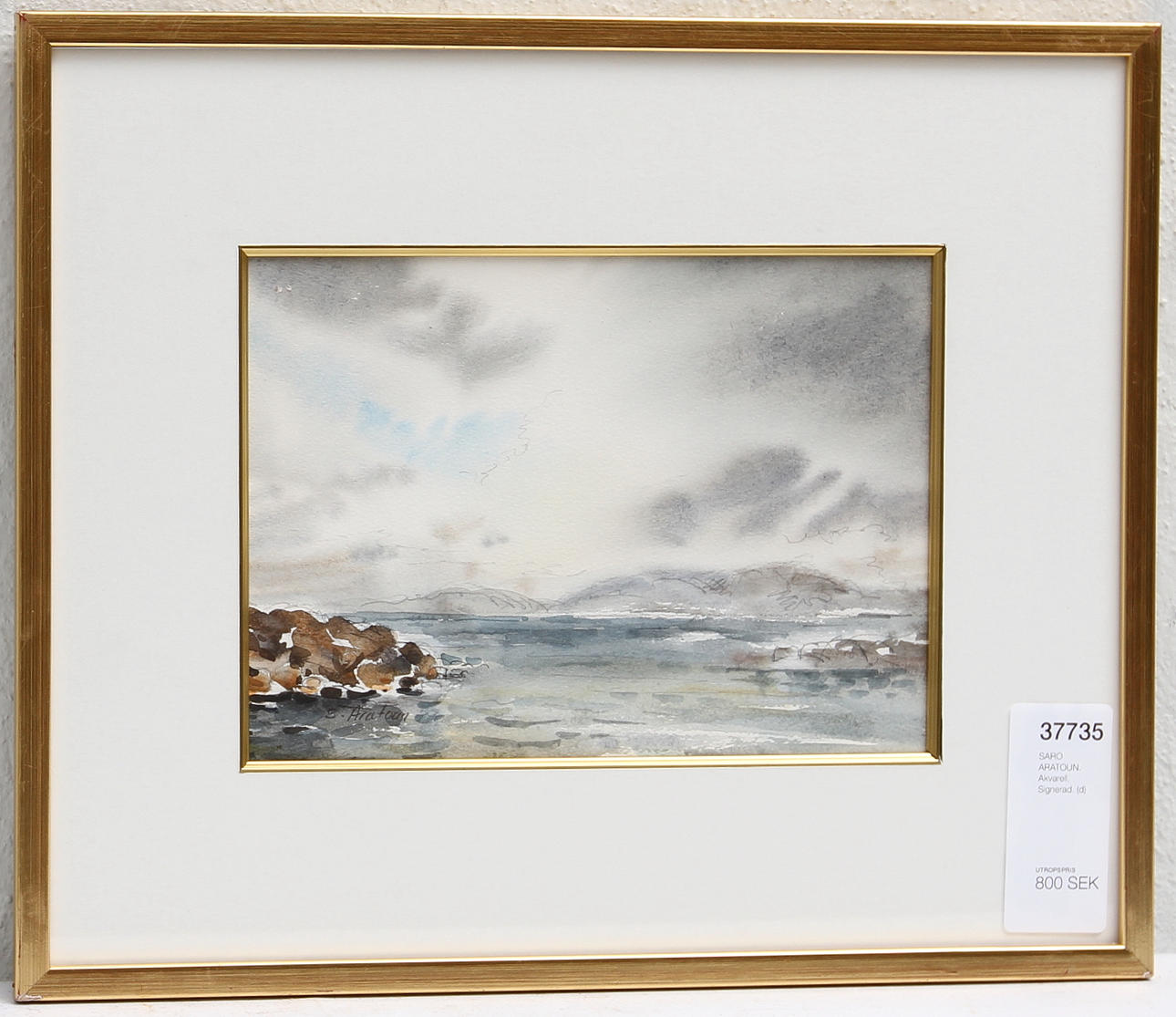SARO ARATOUN. Akvarell. Signerad.
