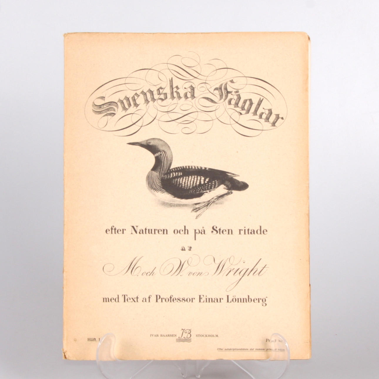 SVENSKA FÅGLAR, mappar, 32 st. 1 - 63, Von Wright, 1918-1924.