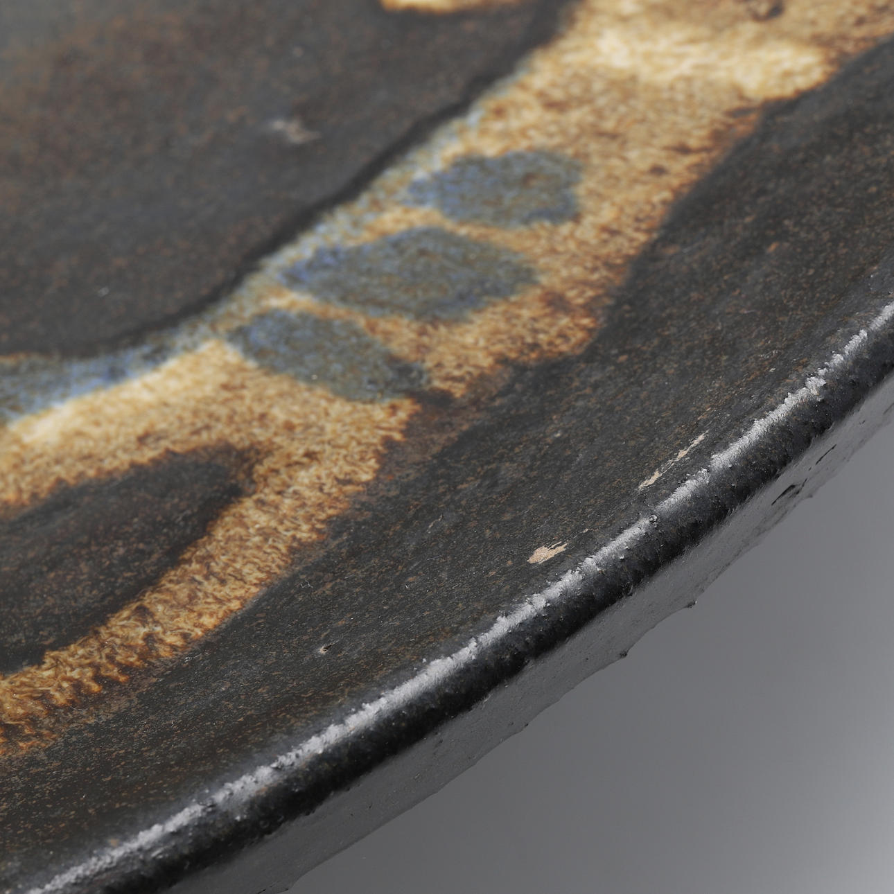 ÅKE HOLM. Large wall dish, stoneware, signed. Ceramics & Porcelain
