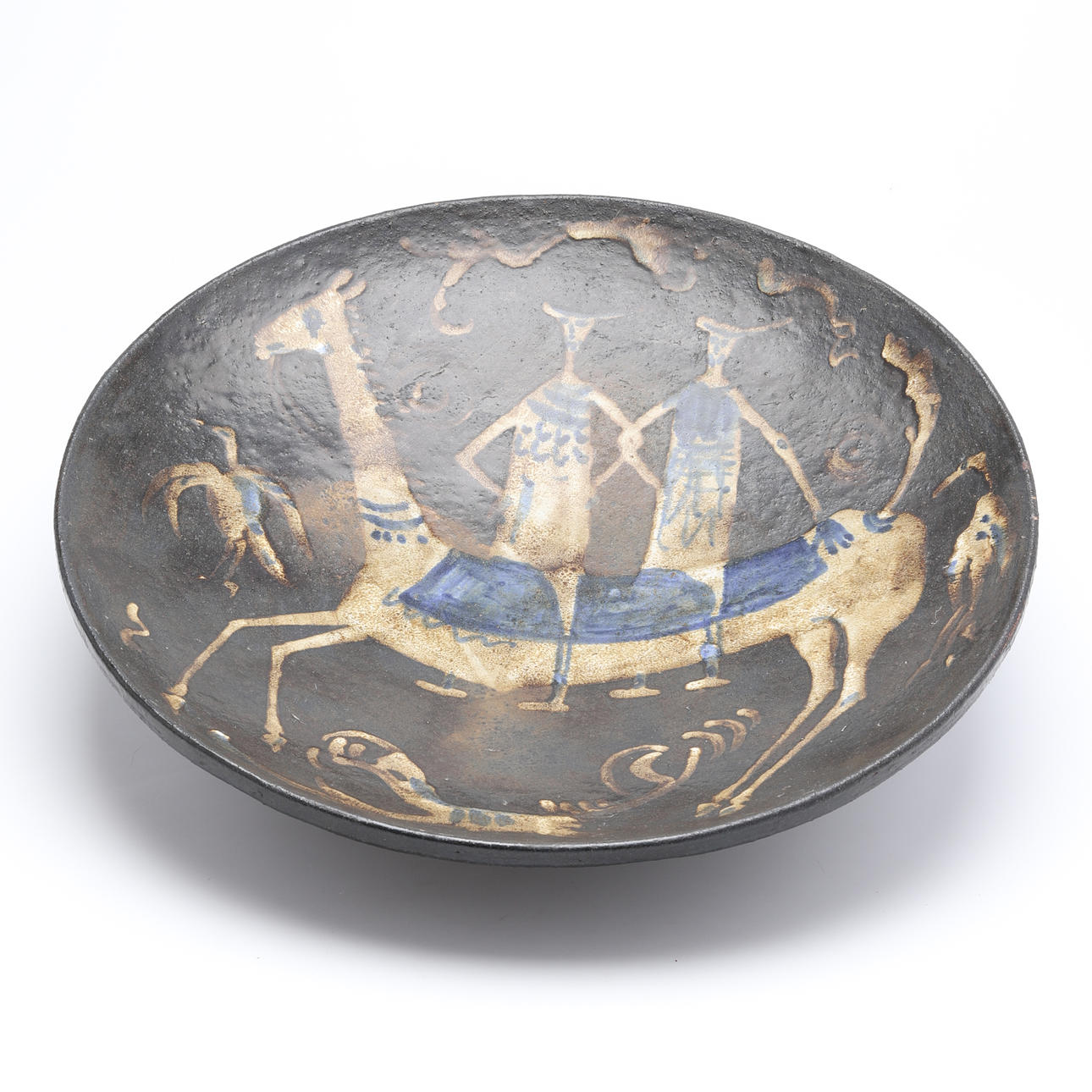 ÅKE HOLM. Large wall dish, stoneware, signed. Ceramics & Porcelain