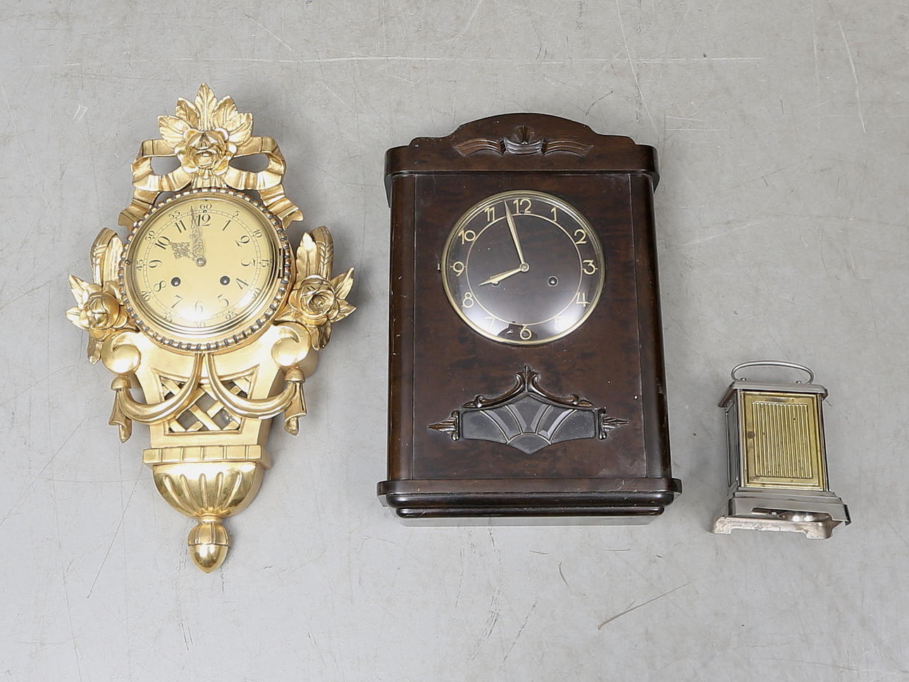 WALL CLOCK and TABLE CLOCK, 3 parts, i.a. Junghan's.