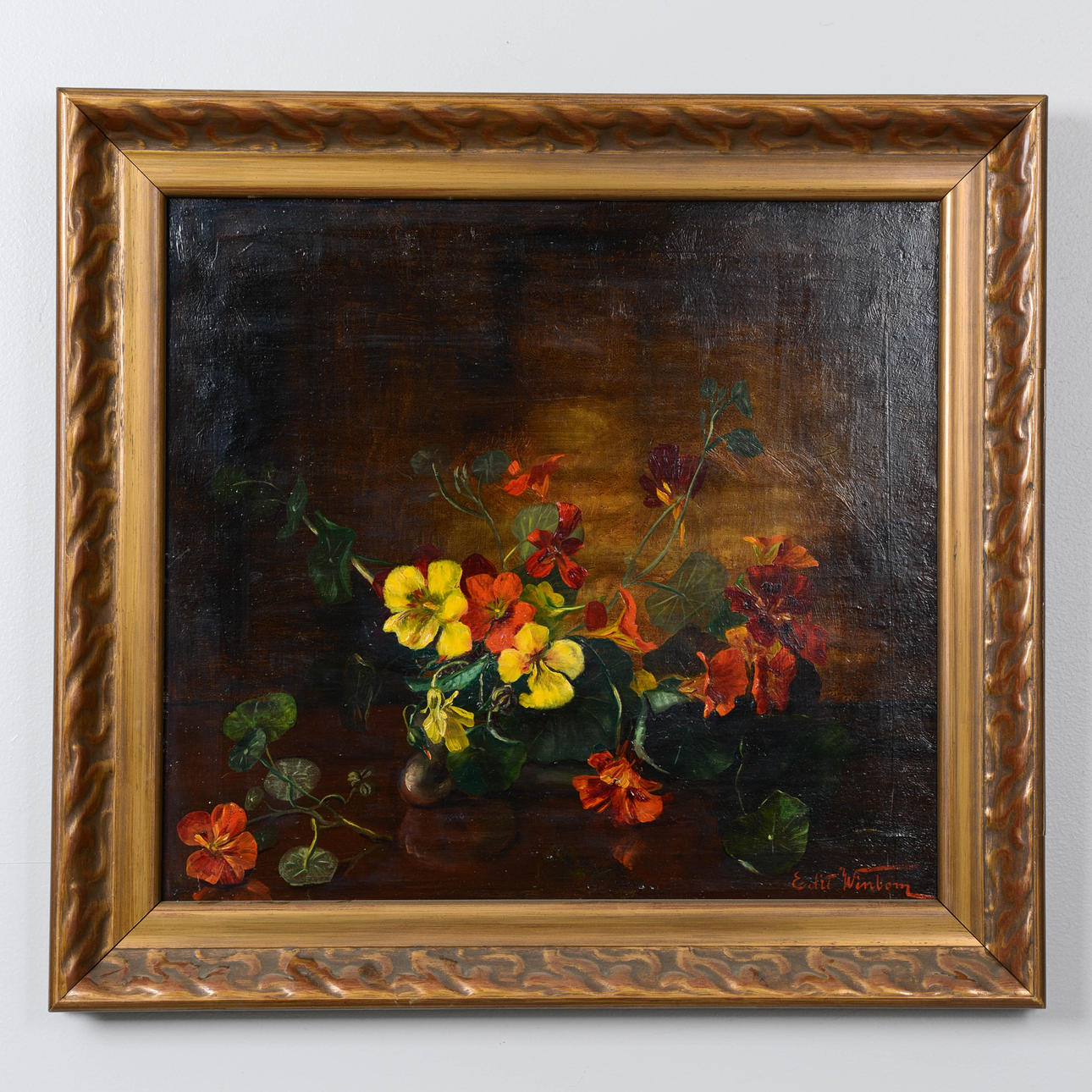 EDIT WINBOM. Stillbein, Öl auf Leinwand, signiert.