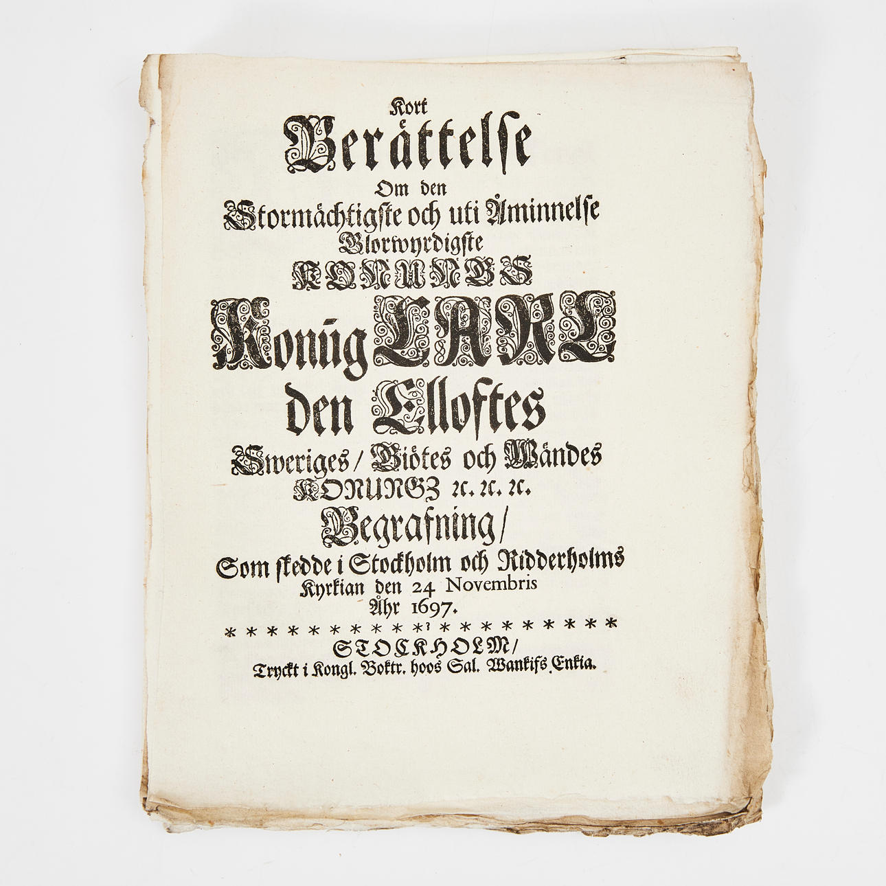 EL FUNERAL DE CARLOS XI, 1697.