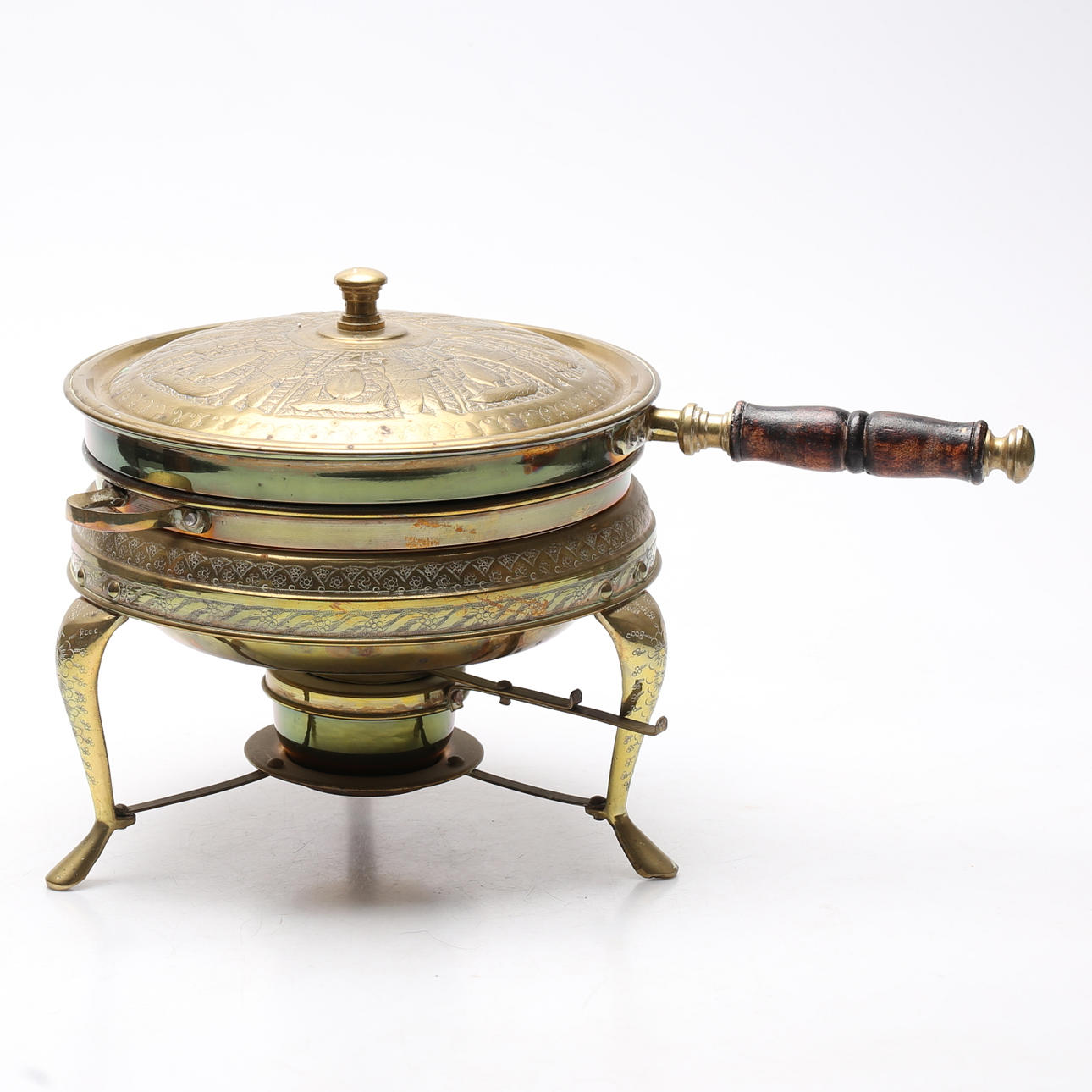 A brass terrine, marked Nader.