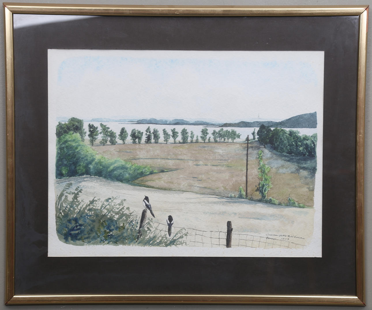 GUNNAR "GEBBE" BJÖRKMAN. Akvarell, signerad och daterad Boren, 1979.