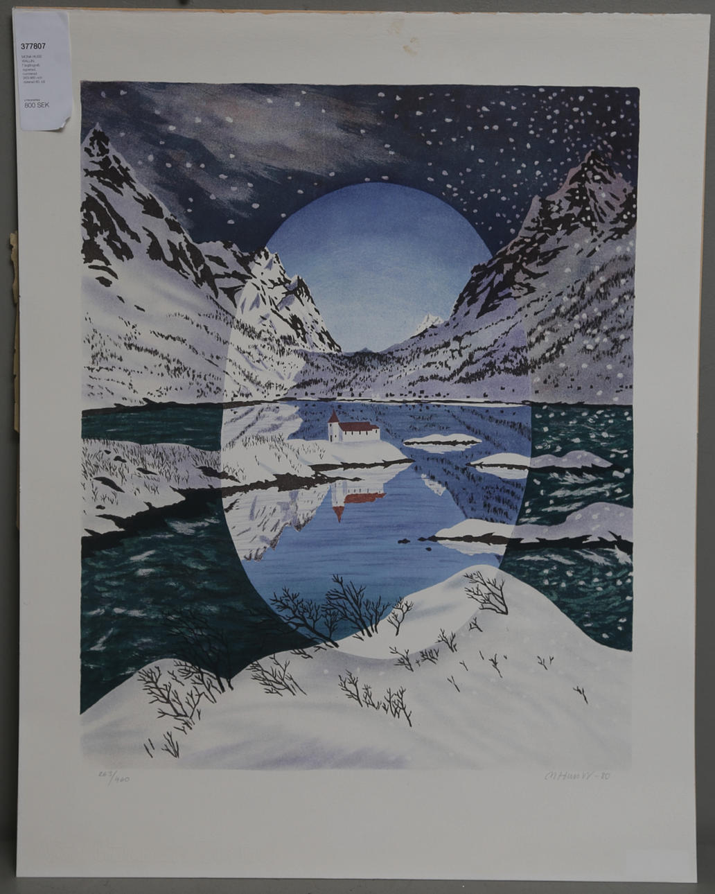 MONA HUSS WALLIN. Färglitografi, signerad, numrerad 263/460 och daterad 80.