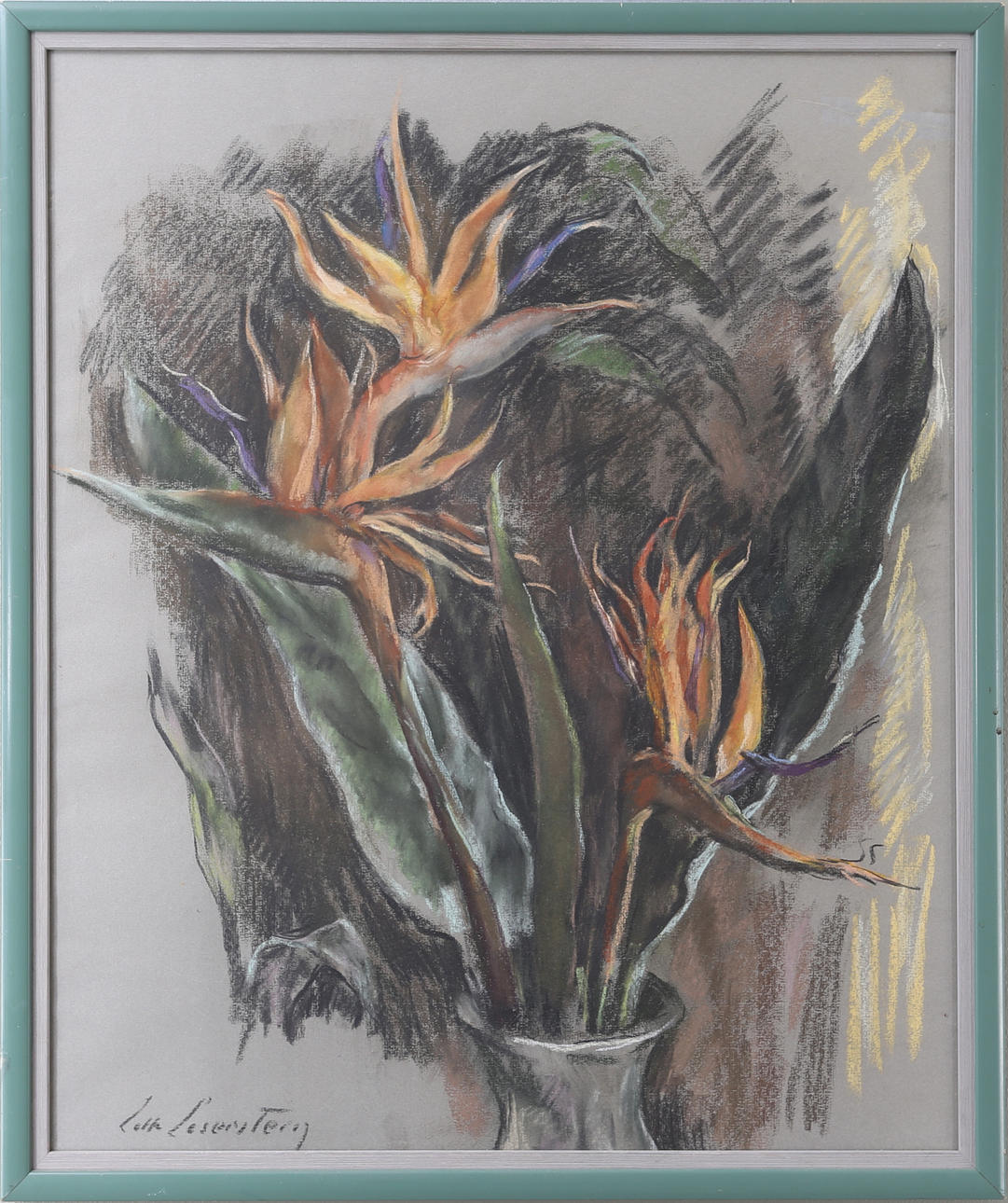 LOTTE LASERSTEIN. Blomsterstilleben, pastell, signerad.