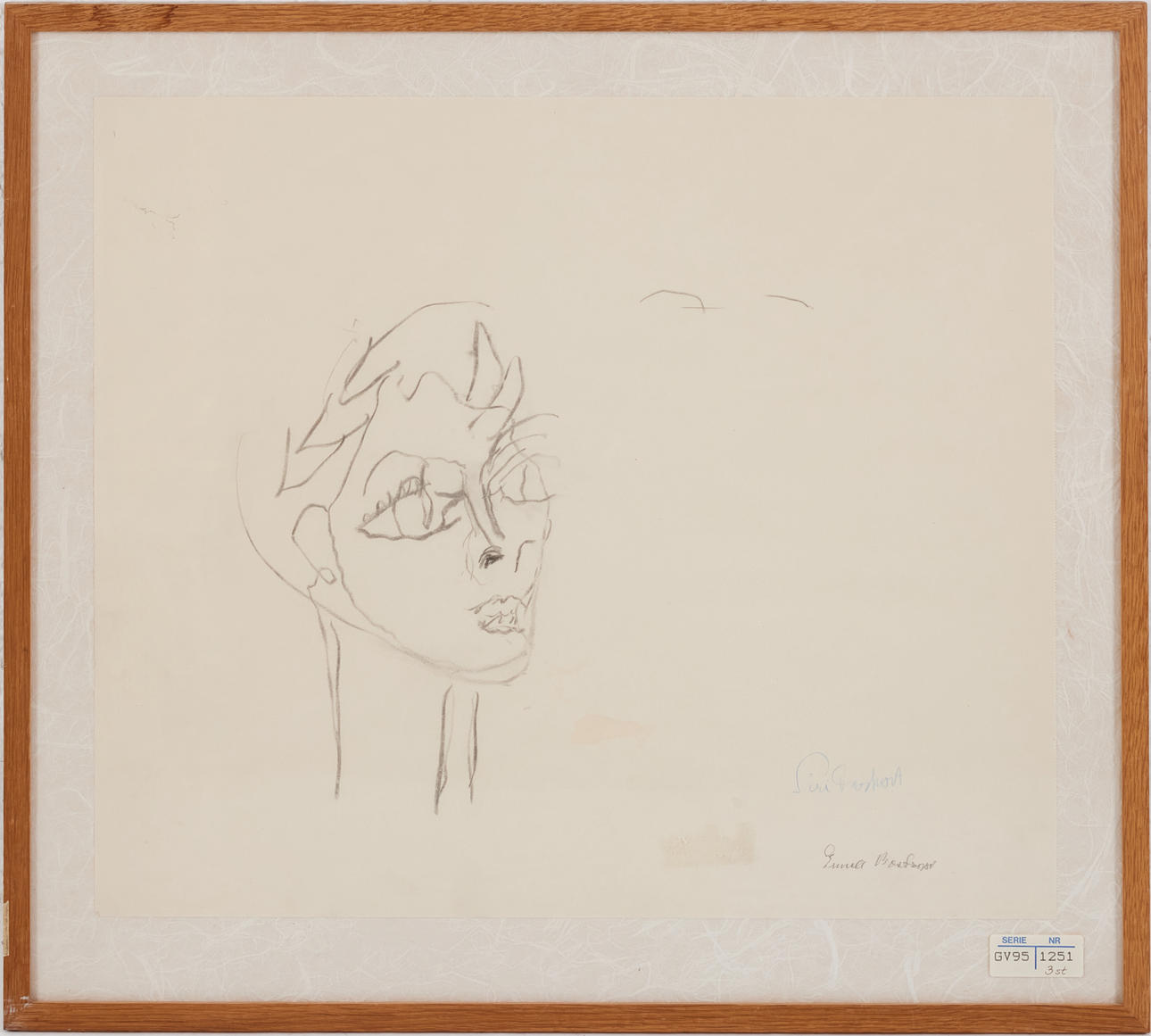 SIRI DERKET. Cara, lápiz, firmado.