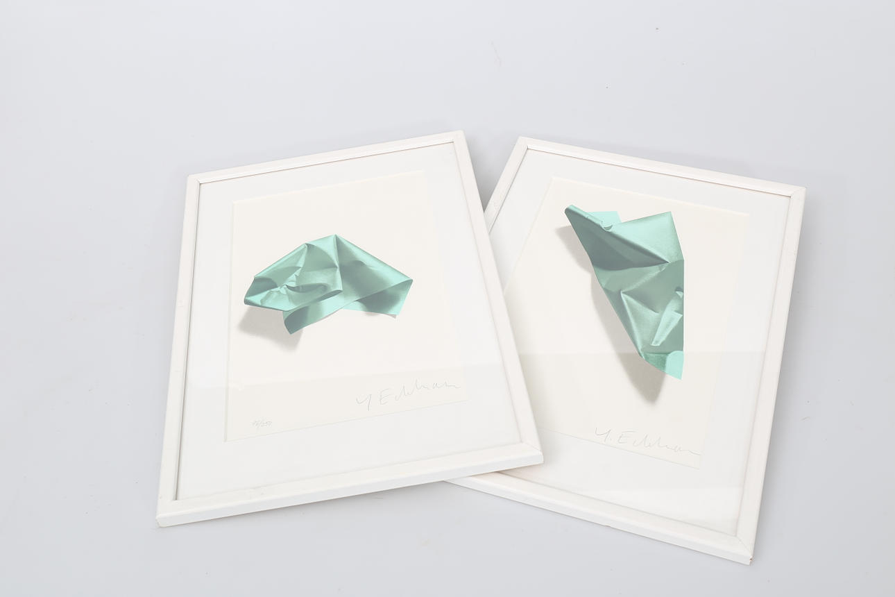 YRJÖ EDELMANN. Litografier, numrerade 96/250 och 44/250, 2 stycken, signerade Y Edelmann.