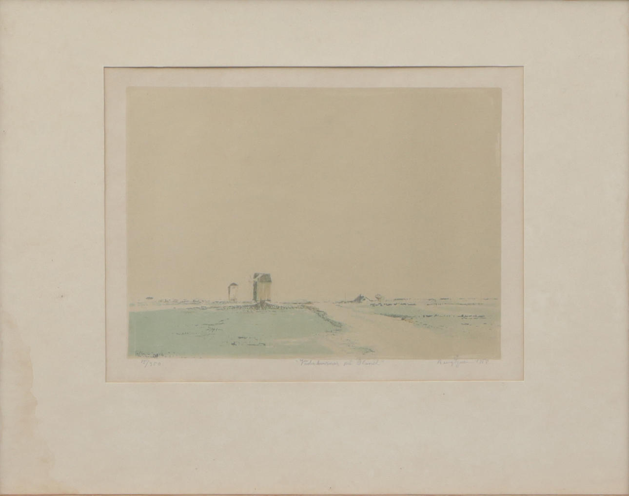 BENGT ÅGREN. LITO, Öland motif, signed.